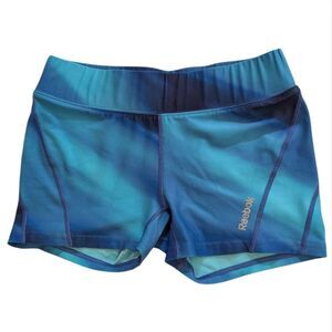 Reebok Blue Athletic  Abstract Watercolor Shorts‎ Y2K